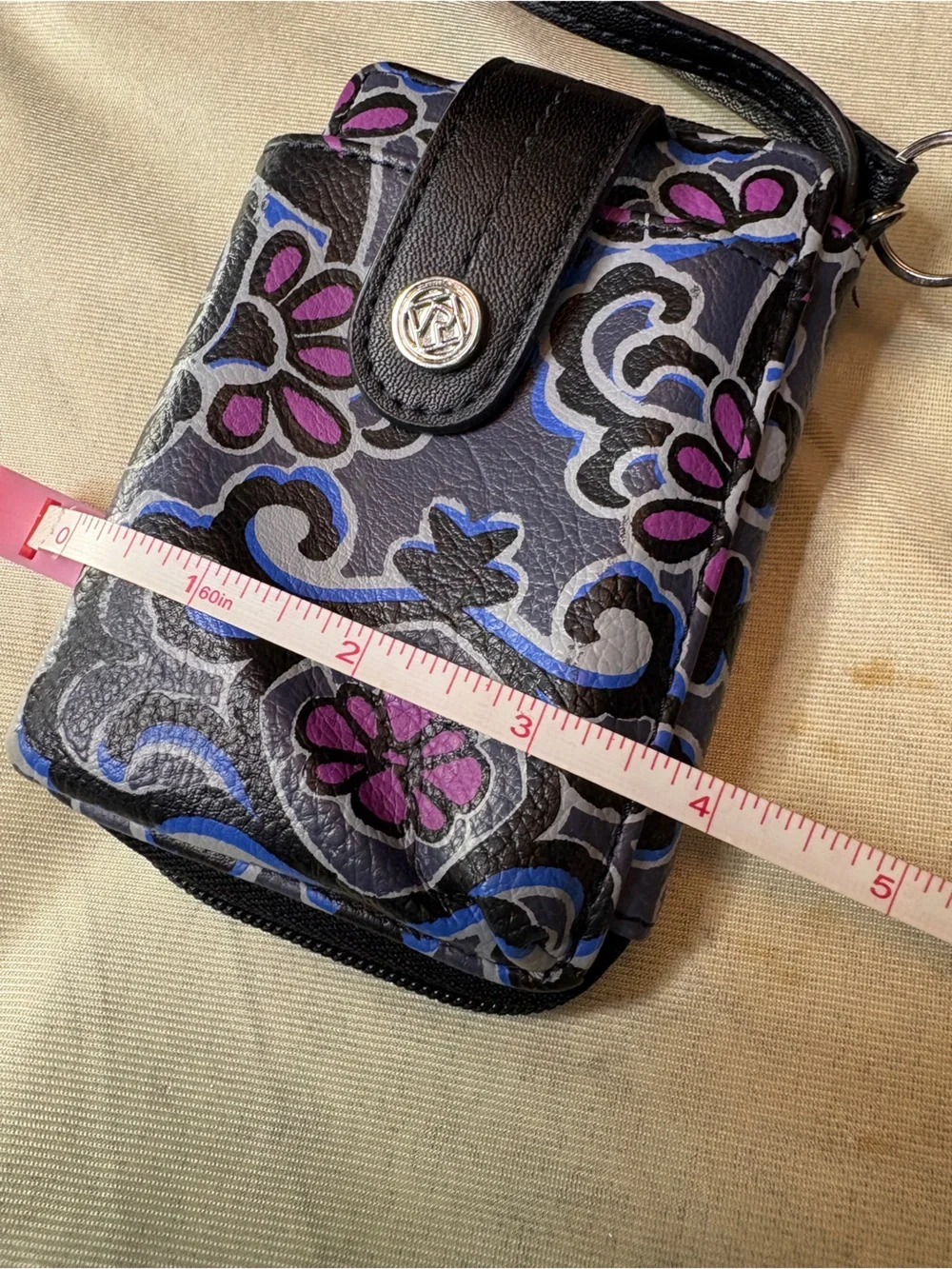 Relic Patterned Floral Wristlet Phone Case with Wrist Strap